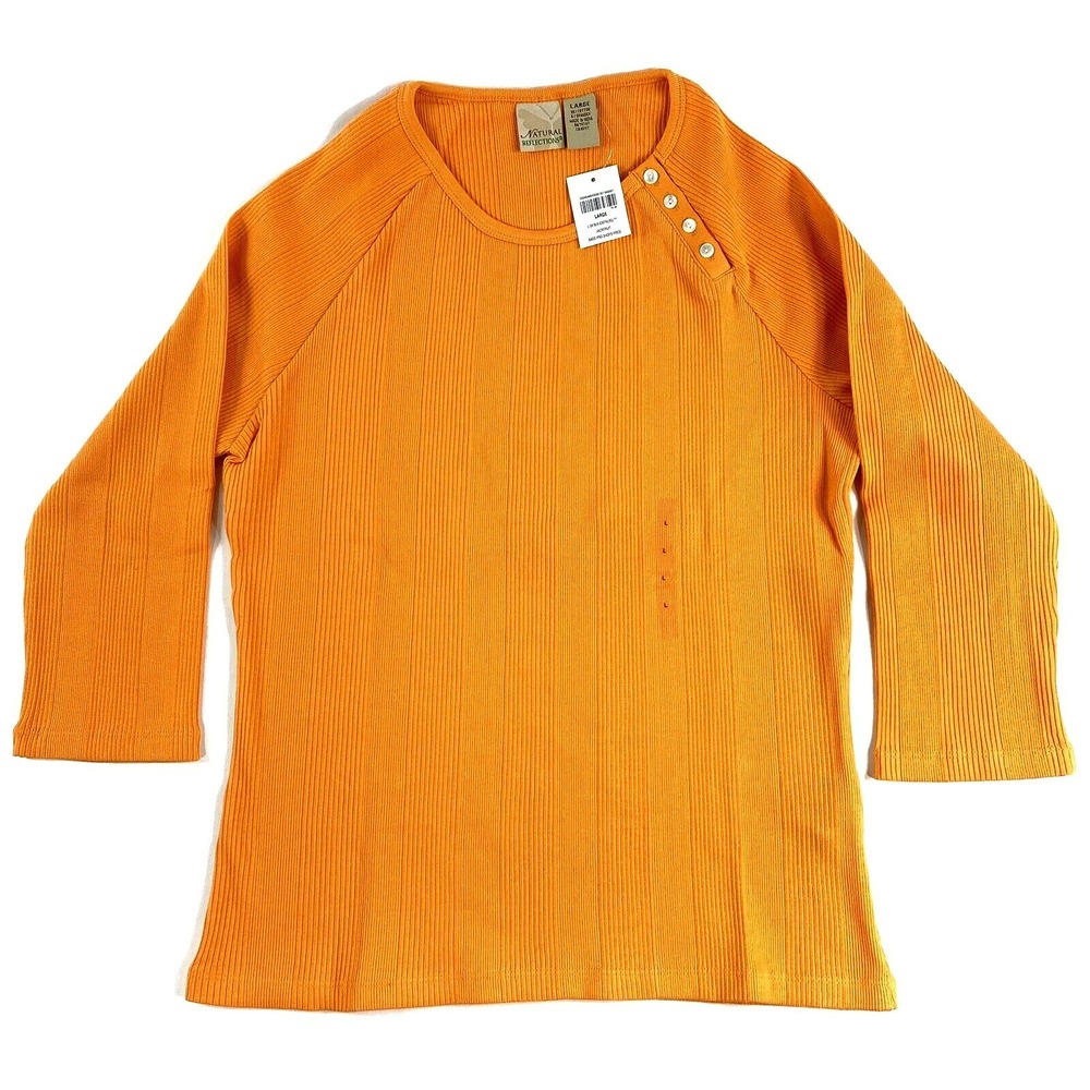 Women's Large  NEW 3/4 Sleeve Pullover Knit Top by Natural Reflections